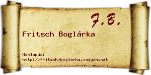Fritsch Boglárka névjegykártya