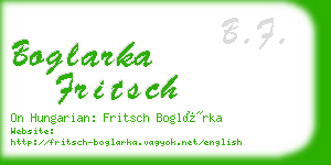 boglarka fritsch business card
